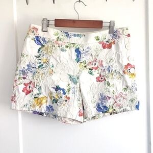 Anthropologie Elevenses embroidered floral shorts size 0